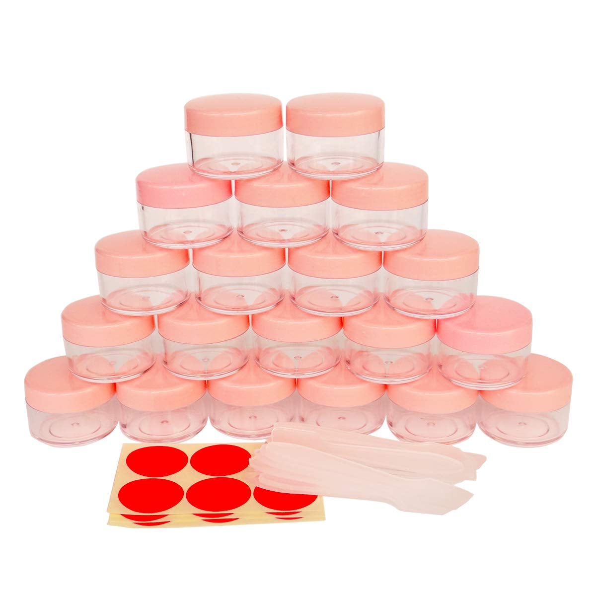 Greatforu 50Pcs Cosmetic Spatula for Face Cream Stick Plastic Frosted Tip Spoon Disposable Makeup Tool for Easy Mixing, Sampling, Waxing DIY Beauty Tools, 3.2'' X 0.6'', Clear, Pink, Purple Health & Beauty > Personal Care > Cosmetics > Cosmetic Tools > Skin Care Tools GreatforU 20pcs 15ml Pink  