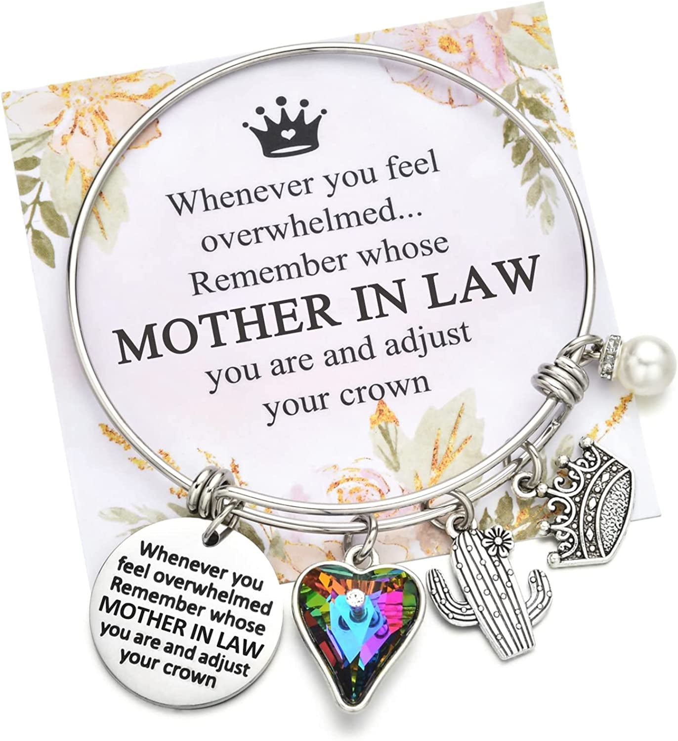 Inspirational Charm Bracelets Gifts for Aunt Mom Godmother Grandma Niece Sister Goddaughter Daughter Granddaughter Best Friend, Birthday Bangle Jewelry Gifts for Women and Teen Girls Apparel & Accessories > Jewelry > Bracelets Miss Pink Mother In Law  