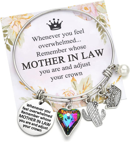 Inspirational Charm Bracelets Gifts for Aunt Mom Godmother Grandma Niece Sister Goddaughter Daughter Granddaughter Best Friend, Birthday Bangle Jewelry Gifts for Women and Teen Girls Apparel & Accessories > Jewelry > Bracelets Miss Pink Mother In Law  