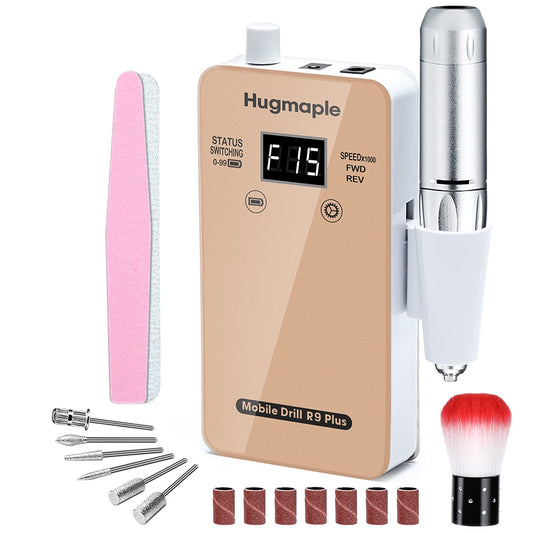 Professional Nail Drills Set for Acrylic Nails, 30000Rpm Electric Nail Drill Machine, Portable Nail Efile Drill Machine Manicure Pedicure Tools for Beginners and Salon Use (Gold) Health & Beauty > Personal Care > Cosmetics > Cosmetic Tools > Nail Tools HUGMAPLE Gold  