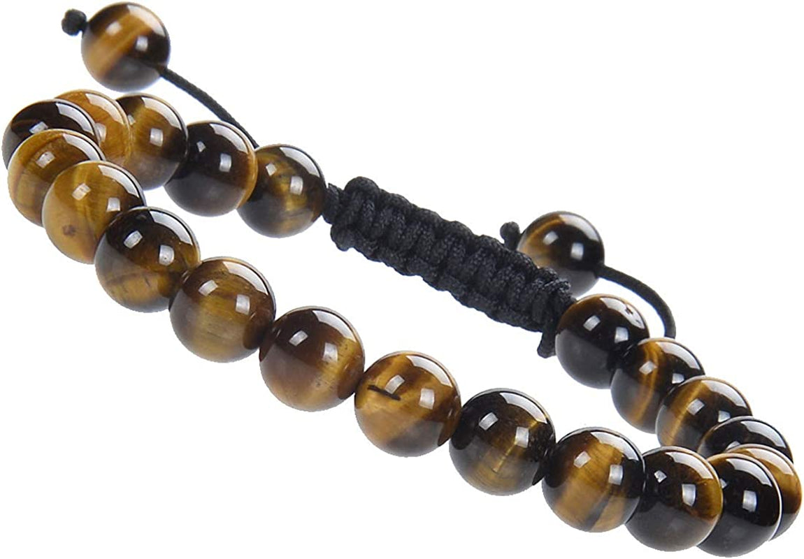 Massive Beads Natural Healing Power Gemstone Crystal Beads Unisex Adjustable Macrame Bracelets 8Mm Apparel & Accessories > Jewelry > Bracelets MASSIVE BEADS Tiger Eye, 8MM  