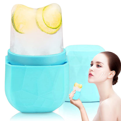 Ice Face Roller,Ice Roller for Face & Eye Beauty Ice Contour Cube Skin Care Tools for Facial Treatment Reusable Silicone Ice Mold for Face Beauty Massage Ice Tray Health & Beauty > Personal Care > Cosmetics > Cosmetic Tools > Skin Care Tools YQHIGH Blue  