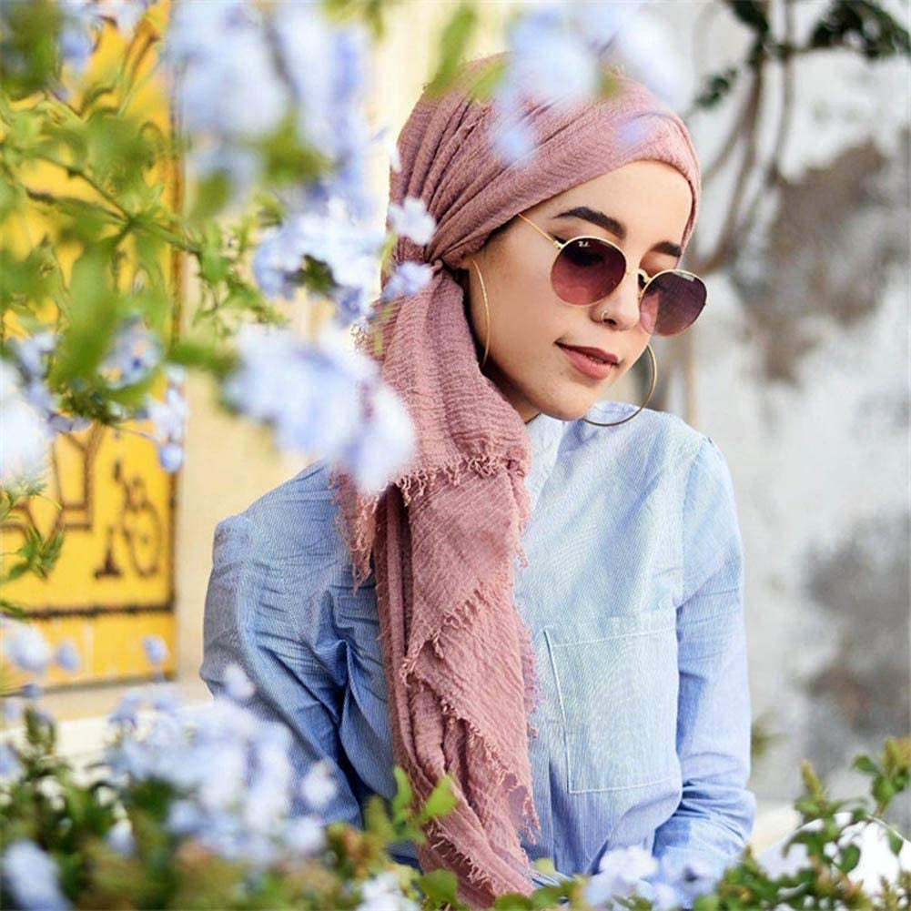 Women Soft Cotton Hemp Scarf Women'S Long Head Scarves - Hijab Wrap Shawls Scarf Apparel & Accessories > Clothing Accessories > Scarves & Shawls Davinqi   