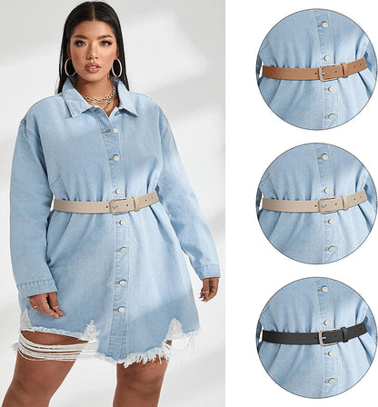 Women Casual Leather Belt for Jeans Pants, Fashion Ladies Girls Waist Dress Belt Apparel & Accessories > Clothing Accessories > Belts WHIPPY   