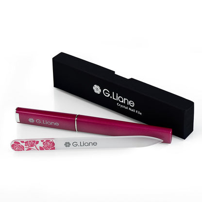 Crystal Nail File with Austria Crystals – G.Liane Professional Nail File in Case Manicure Pedicure Kit for Natural Nails Acrylic Nails Gels Nails Manicure Tools for Home and Salon (Red Bubble) Health & Beauty > Personal Care > Cosmetics > Cosmetic Tools > Nail Tools G.Liane Rose Pink  