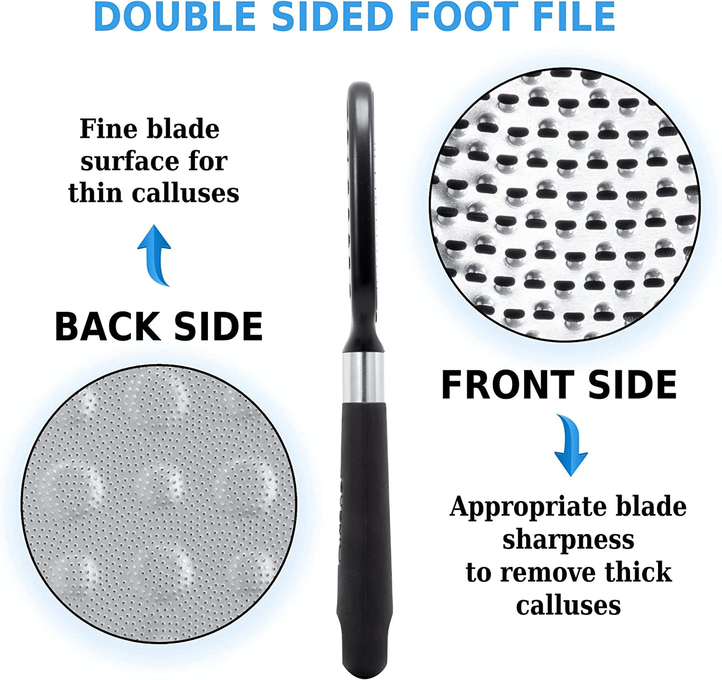 Rikans Foot File Foot Rasp Callus Remover Dead Skin Remover Double Sided Foot Scrubber Foot Care Pedicure Tool to Remove Hard Skin Can Be Used Wet or Dry Skin Surgical Grade Stainless Steel File Health & Beauty > Personal Care > Foot Care Rikans   