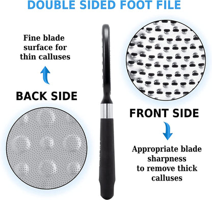 Rikans Foot File Foot Rasp Callus Remover Dead Skin Remover Double Sided Foot Scrubber Foot Care Pedicure Tool to Remove Hard Skin Can Be Used Wet or Dry Skin Surgical Grade Stainless Steel File Health & Beauty > Personal Care > Foot Care Rikans   