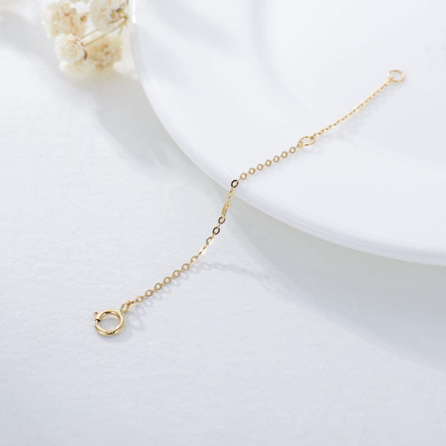 FENCCI 14K Solid Gold Chain Necklace Extender 2,3,4 Inch, Delicate Durable Adjustable Gold Chain Extender for Gold Necklace Bracelet Anklet Apparel & Accessories > Jewelry > Anklets FENCCI   