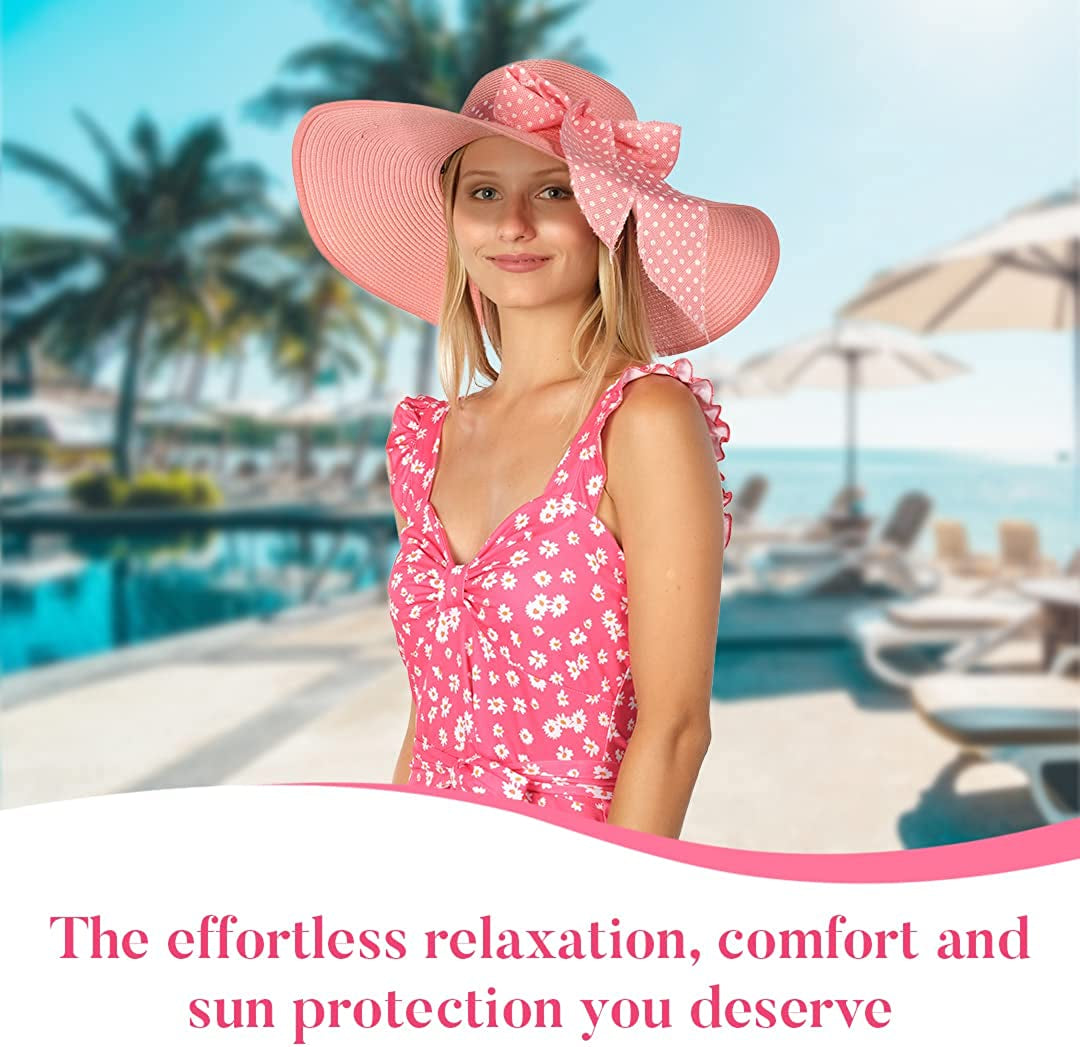 Funcredible Wide Brim Sun Hats for Women - Floppy Straw Hat with Heart Shape Glasses Apparel & Accessories > Clothing Accessories > Hats Funcredible   