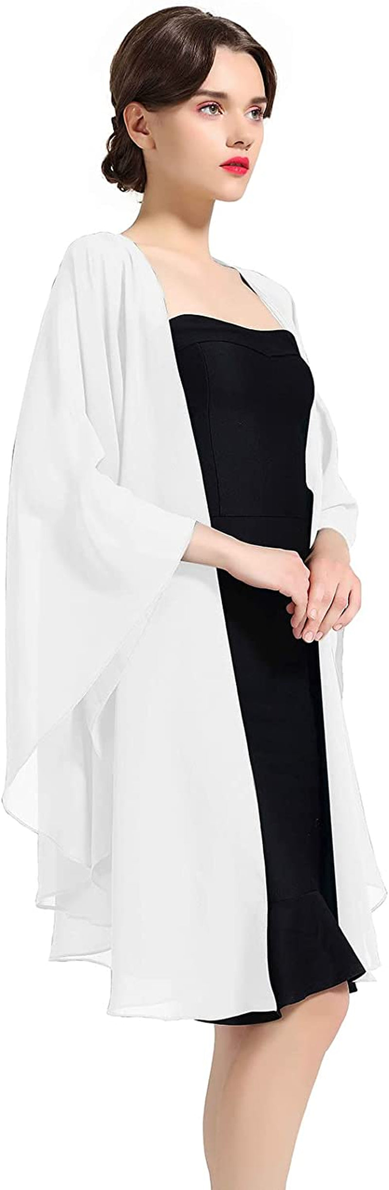 Shawl Wrap Chiffon Scarf for Women Evening Dresses Wedding Stole Black White Blue 25 Colors by BEAUTELICATE Apparel & Accessories > Clothing Accessories > Scarves & Shawls BEAUTELICATE Ivory  
