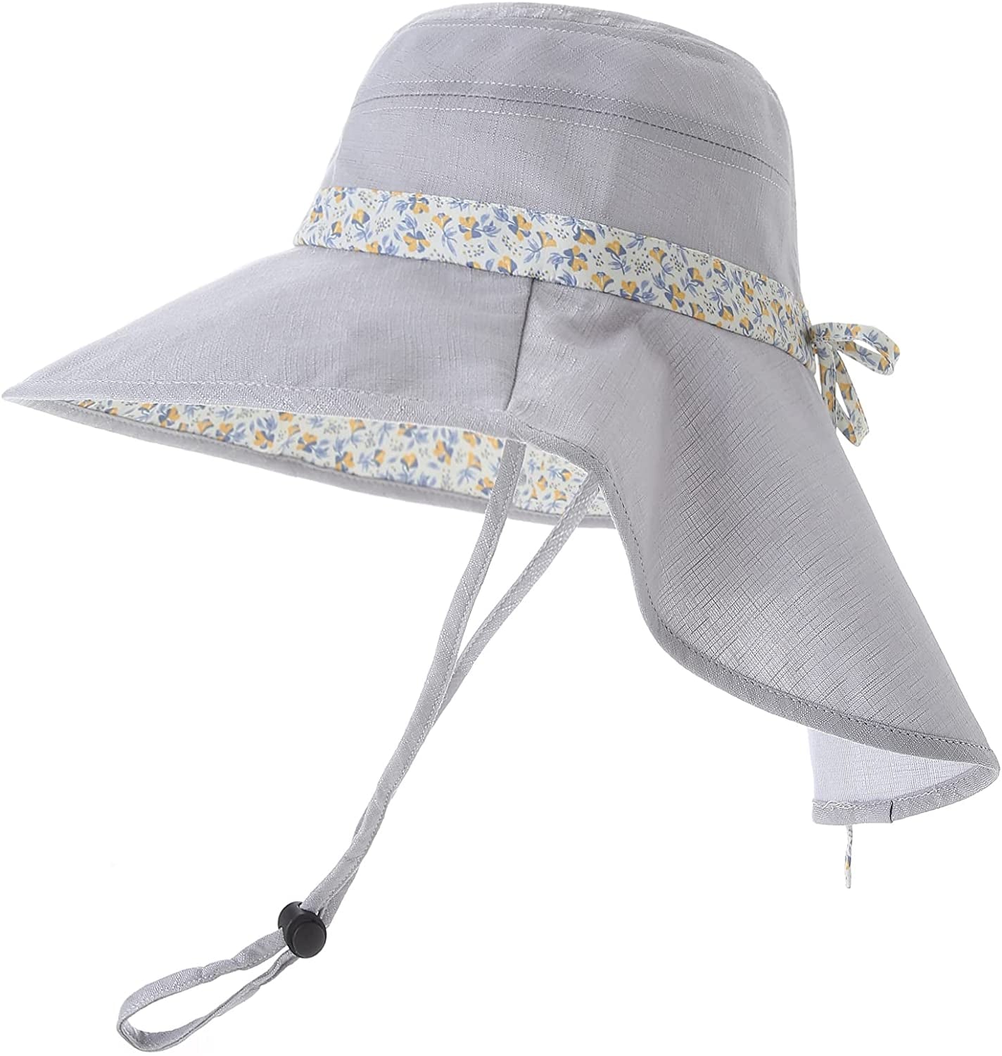 Sun Hats for Women Foldable Wide Birm Boonie Hat Adjustable UV Protection Fishing Hiking Hat with Windproof Tether Apparel & Accessories > Clothing Accessories > Hats LMLALML Drak Grey One Size 