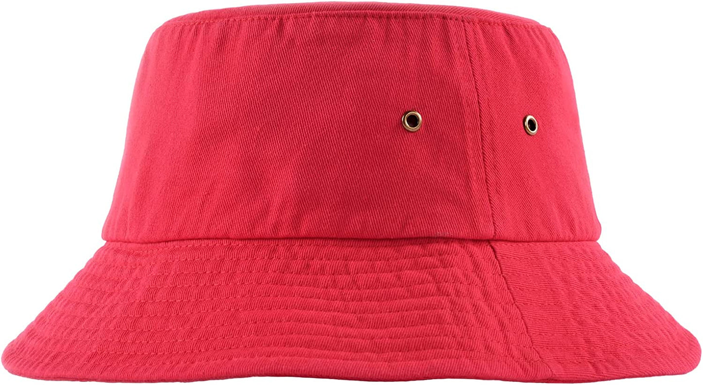 Bucket Hat for Women Men Canvas Washed Cotton Trendy Distressed Womens Summer Beach Sun Hats with Detachable Strings Apparel & Accessories > Clothing Accessories > Hats KYLIE MAX Red Medium 