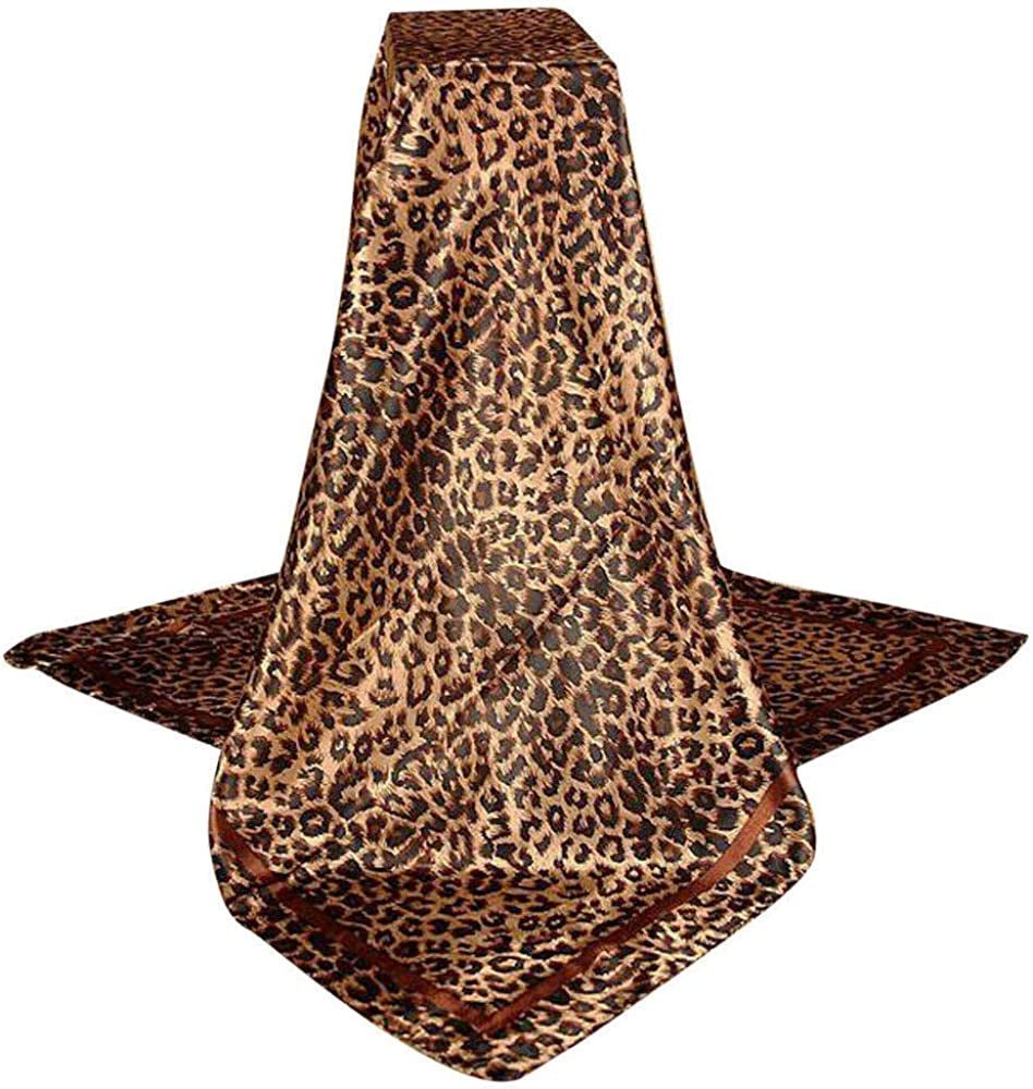 Large Square Black Tan Brown Leopard Cheetah Animal Print Polyester Silk Scarf Women'S Scarves Hijab Shawl Pashmina Headband Bandana 36" X 36" Inches (3' Feet!) Square Apparel & Accessories > Clothing Accessories > Scarves & Shawls Secret for Longevity   