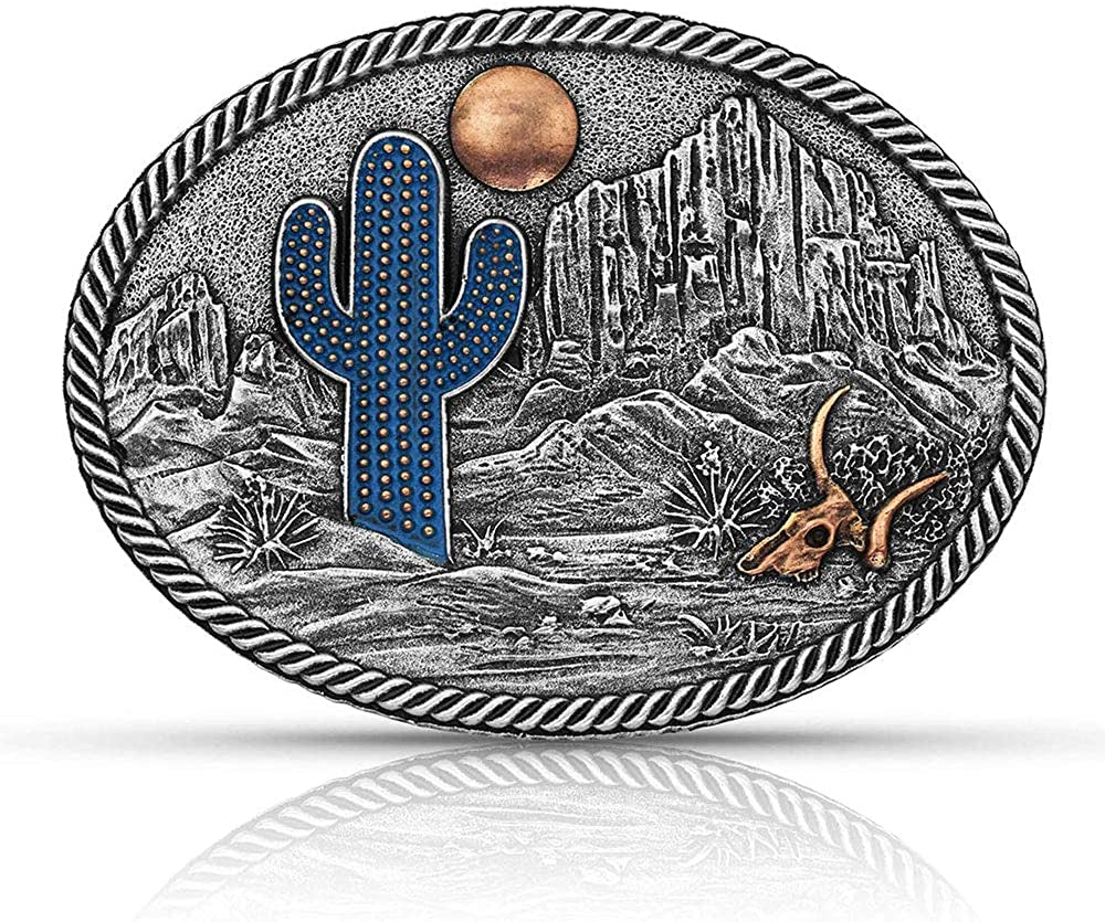 Montana Silversmiths Southwest Collection Attitude Western Belt Buckle Apparel & Accessories > Clothing Accessories > Belt Buckles Montana Silversmiths Desert Moon Cactus  