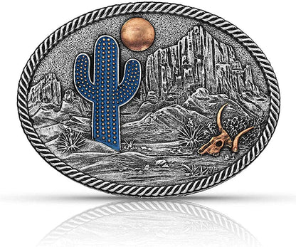 Montana Silversmiths Southwest Collection Attitude Western Belt Buckle Apparel & Accessories > Clothing Accessories > Belt Buckles Montana Silversmiths Desert Moon Cactus  