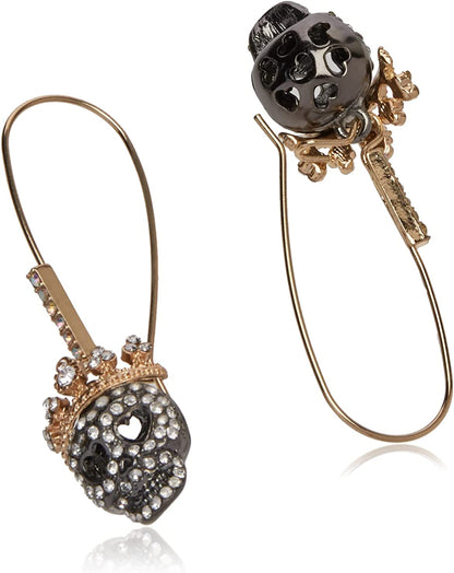 Betsey Johnson Pave Skull Dangle Earrings Apparel & Accessories > Jewelry > Earrings Betsey Johnson Jewelry   