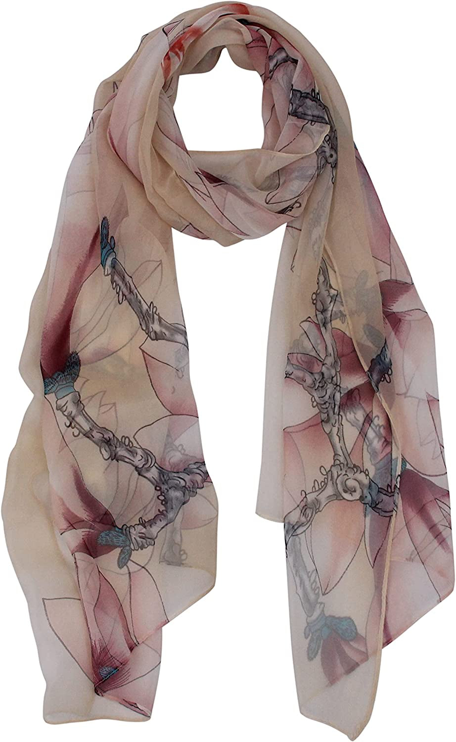 Long Chiffon Sheer Scarf Gradient - Pantonight Shaded Colors Lightweight Scarf for Womens Apparel & Accessories > Clothing Accessories > Scarves & Shawls PANTONIGHT Col 747  