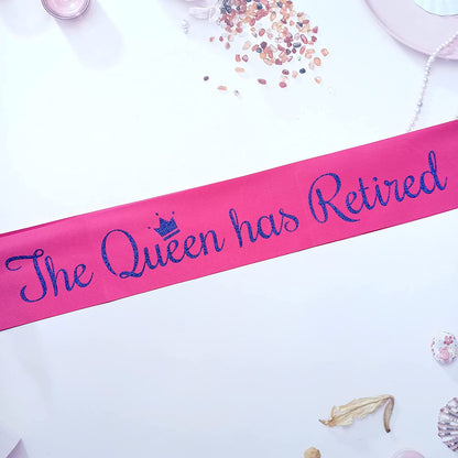 Magnusson'S Garden the Queen Has Retired Sash, Retirement and Farewell Party Ideas, I'M Retired Sash, Retiree Gifts for Women, Pink and Blue Retirement Party Decorations Apparel & Accessories > Clothing Accessories > Sashes Magnusson's Garden   
