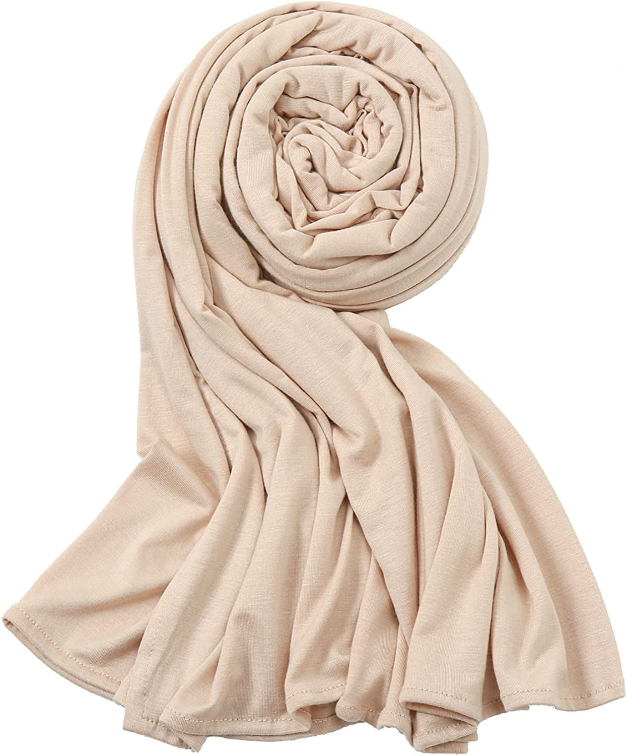 Hophor Soft Stretch Head Wrap Scarfs Long Turban Head Wrap Tie for Women Apparel & Accessories > Clothing Accessories > Bandanas & Headties Hophor Beige  