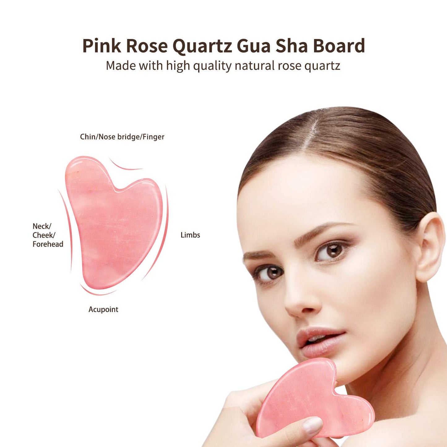 Rose Quartz Gua Sha Tool - Gua Sha Massage Tool for Facial Microcirculation Removes Toxins Prevents Wrinkles Boost Radiance of Complexion - 100% Authentic Genuine Rose Quartz Health & Beauty > Personal Care > Cosmetics > Cosmetic Tools > Skin Care Tools Sinikoro   