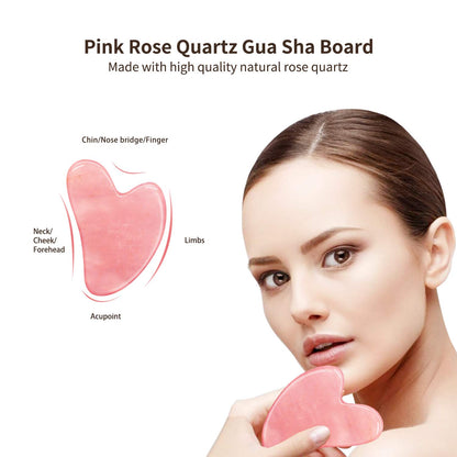 Rose Quartz Gua Sha Tool - Gua Sha Massage Tool for Facial Microcirculation Removes Toxins Prevents Wrinkles Boost Radiance of Complexion - 100% Authentic Genuine Rose Quartz Health & Beauty > Personal Care > Cosmetics > Cosmetic Tools > Skin Care Tools Sinikoro   