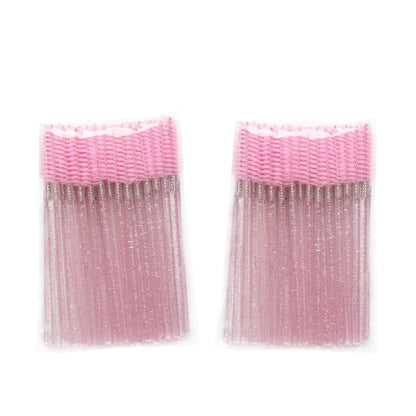 Mekupeu 300 Pack Mascara Wands Disposable Eyelash Brushes for Extensionss Eye Lash Applicator Makeup Tool Kit, Crystal Light Pink/Pink Health & Beauty > Personal Care > Cosmetics > Cosmetic Tools > Makeup Tools Mekupeu   