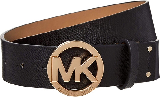 Michael Kors Womens Black Leather Belt Gold Buckle Apparel & Accessories > Clothing Accessories > Belts Michael Kors Small  