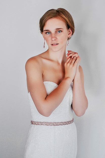 SWEETV Rhinestone Bridal Belt Braid Crystal Wedding Dress Belt Sash Headband for Bride Bridesmaid Apparel & Accessories > Clothing Accessories > Belts SWEETV   