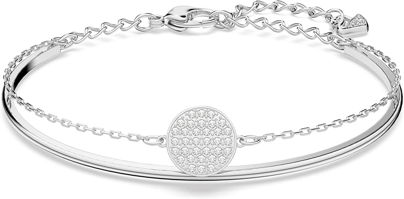 SWAROVSKI Ginger Jewelry Collection, Clear Crystals, Grey Crystals, Blue Crystals Apparel & Accessories > Jewelry > Necklaces SWAROVSKI Bangle Bracelet -Rhodium Tone Finish  