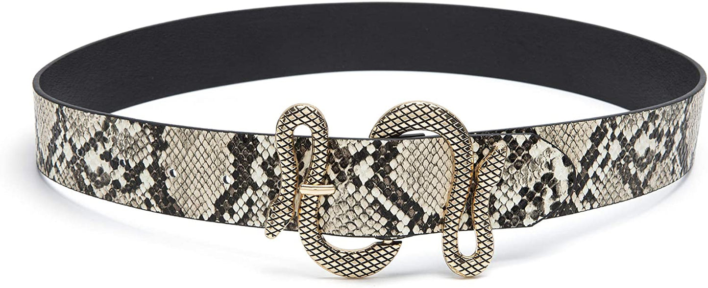 MORELESS Designer Belts for Jeans Women Leather Belt with Snake Buckle Apparel & Accessories > Clothing Accessories > Belts MORELESS   