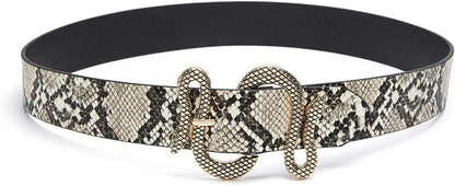 MORELESS Designer Belts for Jeans Women Leather Belt with Snake Buckle Apparel & Accessories > Clothing Accessories > Belts MORELESS   