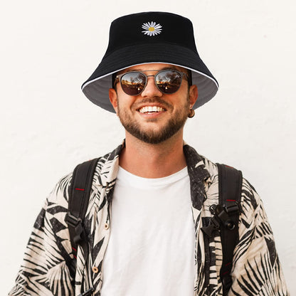 Bucket Hat - Unisex Black Bucket Hat for Women, Travel Beach Fisherman Summer Cap, Sun Protection Windproof Beach Bucket Hats for Men Teens Kids, Flower Embroidery Apparel & Accessories > Clothing Accessories > Hats clubone   