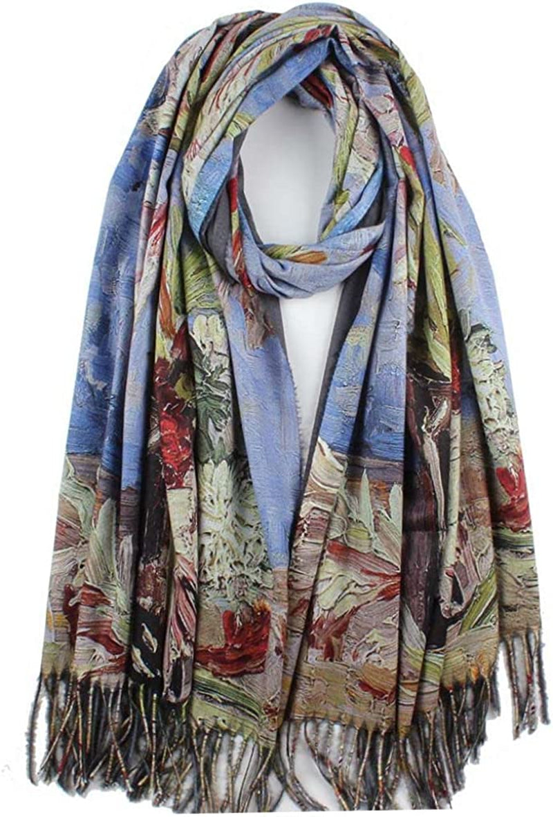 Soft Cashmere Feel Scarf for Women Elegant Art Print Winter Warm Scarves Large Shawl Wrap Monet Klimt Van Gogh Gifts Apparel & Accessories > Clothing Accessories > Scarves & Shawls Umjetnost C13  