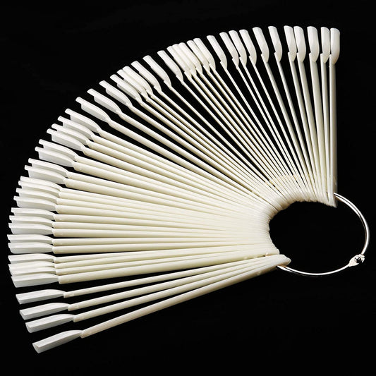 KOHAND 200PCS Nail Swatches Sticks, Fan-Shaped Natural Nail Tips Nail Art Palette Board Practice Tool Set with Stainless Steel Ring Holder for Nail Art Polish Display and DIY Health & Beauty > Personal Care > Cosmetics > Cosmetic Tools > Nail Tools KOHAND   