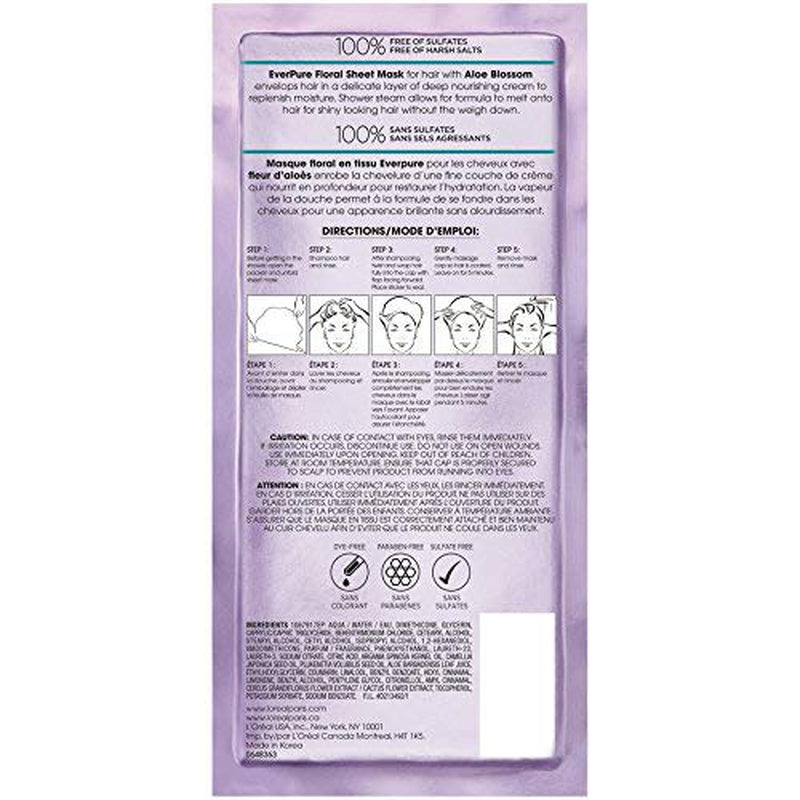 L'Oréal Paris Hair Care Everpure Deep Moisture Hair Sheet Mask, 1.7 Fl. Oz(Pack of 6) Health & Beauty > Personal Care > Hair Care LÓreal   