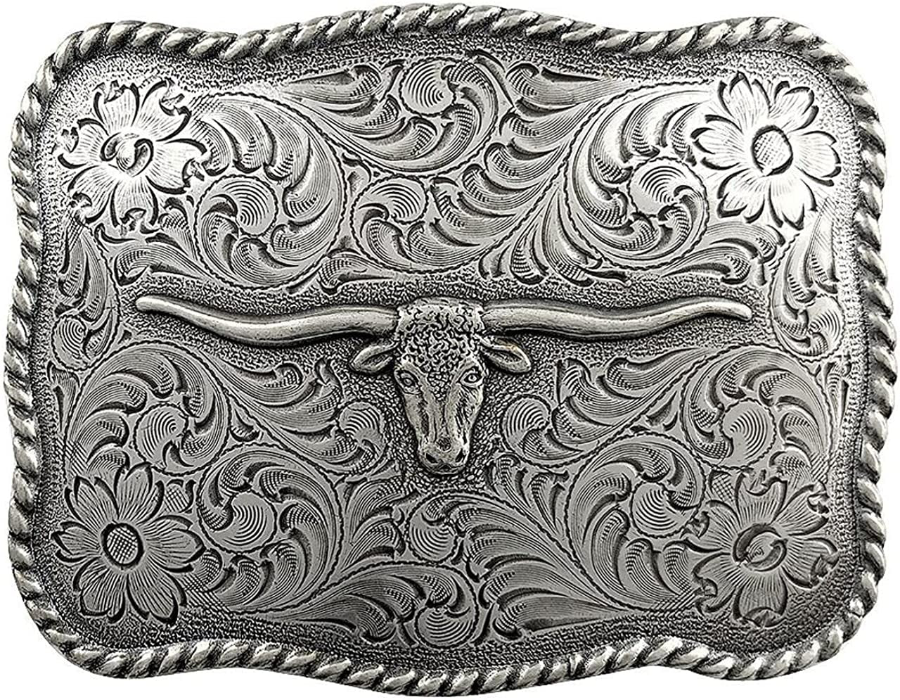 Western Lady Bull Texas Longhorn Steer Head Belt Buckle Fits 1-1/2"(38Mm) Multi-Style Options Apparel & Accessories > Clothing Accessories > Belt Buckles Belts.com Type Buckle G47 - H8143 Antique Silver 1-1/2" 