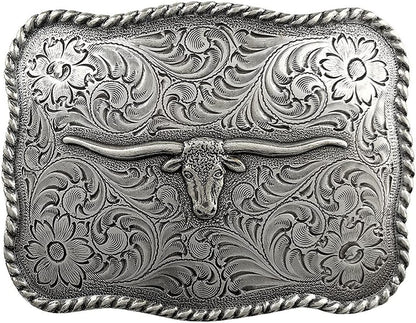 Western Lady Bull Texas Longhorn Steer Head Belt Buckle Fits 1-1/2"(38Mm) Multi-Style Options Apparel & Accessories > Clothing Accessories > Belt Buckles Belts.com Type Buckle G47 - H8143 Antique Silver 1-1/2" 