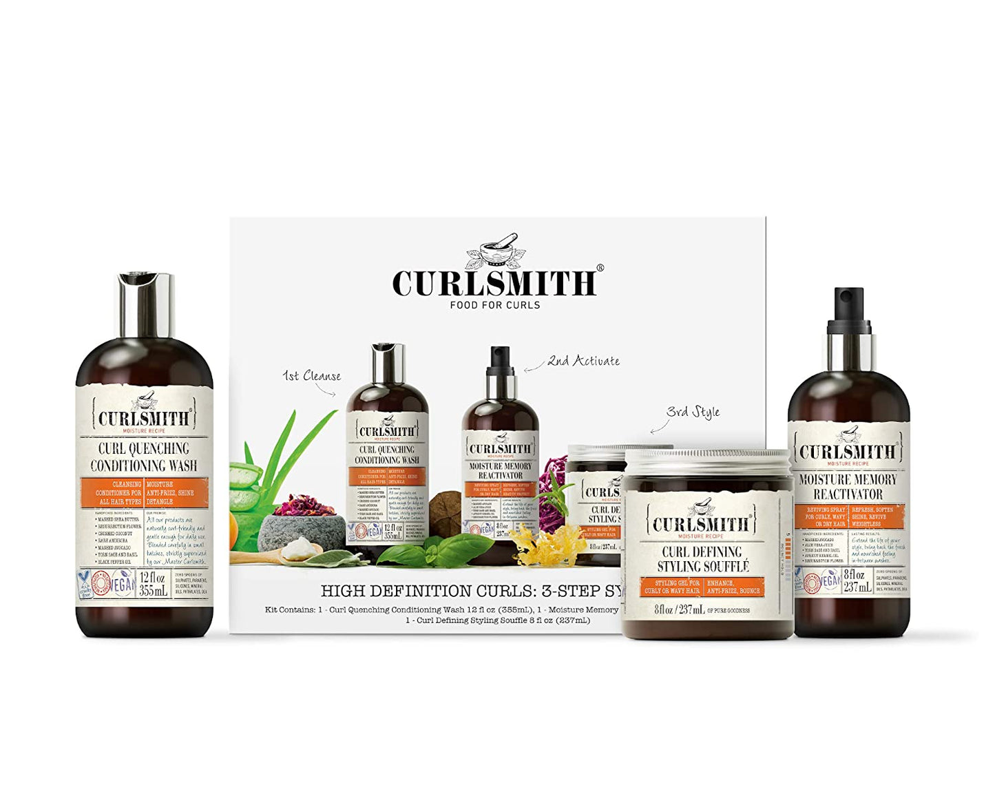 Curlsmith - High Definition Curls Kit - Vegan Haircare Kit for Dry, Wavy, Curly or Coily Hair Health & Beauty > Personal Care > Hair Care CURLSMITH   