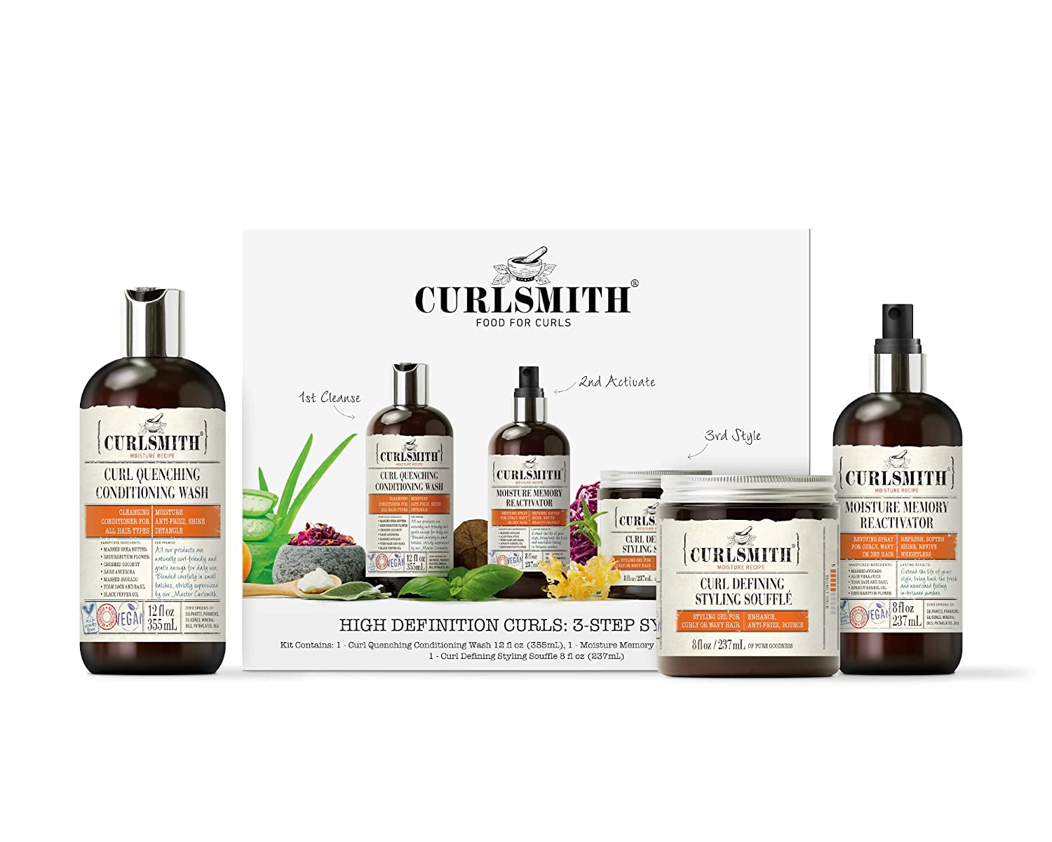 Curlsmith - High Definition Curls Kit - Vegan Haircare Kit for Dry, Wavy, Curly or Coily Hair Health & Beauty > Personal Care > Hair Care CURLSMITH   