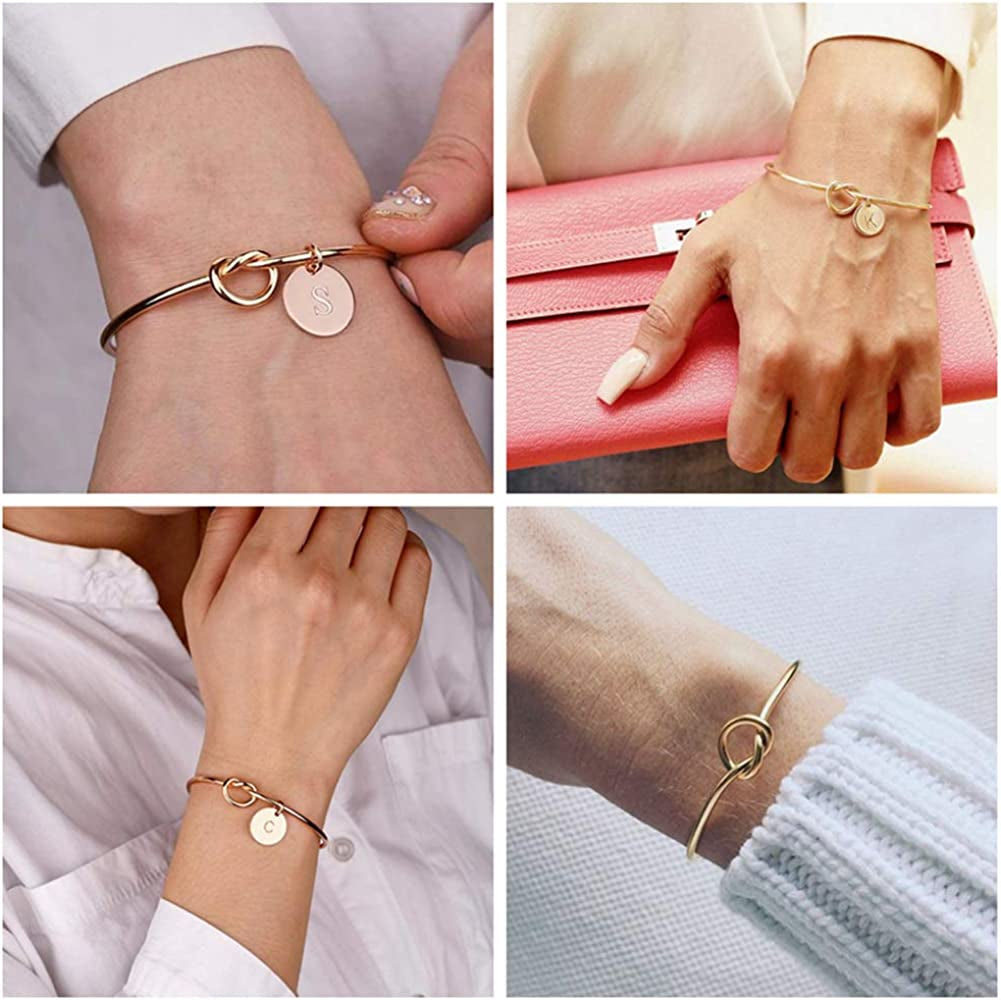 MOOKOO Personalised Bridesmaid Bracelet Gift Will You Be My Bridesmaid Proposal Gift Adjustment Bachelorette Bangle Apparel & Accessories > Jewelry > Bracelets MOOKOO   