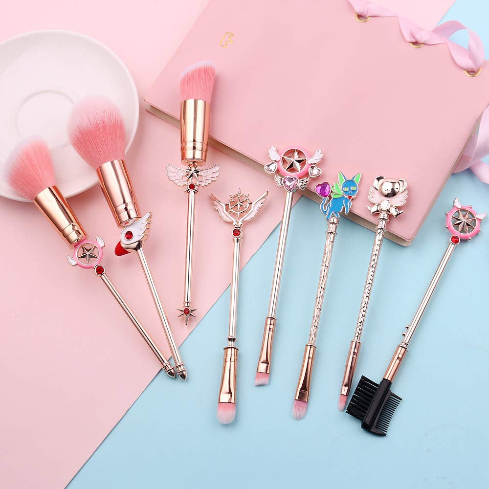 Makeup Brushes Set Magic Sailor Moon / Sakura Cosmetic Makeup Tool Kit Set of 8 Pink Drawstring Bag Included (Sakura) Health & Beauty > Personal Care > Cosmetics > Cosmetic Tools > Makeup Tools BestM   