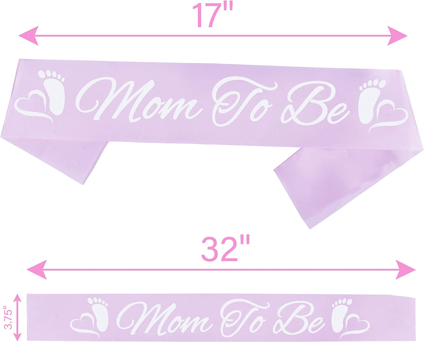 Baby Shower Decoration for Mom to Be and Dad to Be, Pink Flowers Style Tiara + White & Pink Sash + White & Pink "Dad to Be" Pin, Maternity Christmas Gift for Her Nd Him Apparel & Accessories > Clothing Accessories > Sashes VeryMerryMakering   