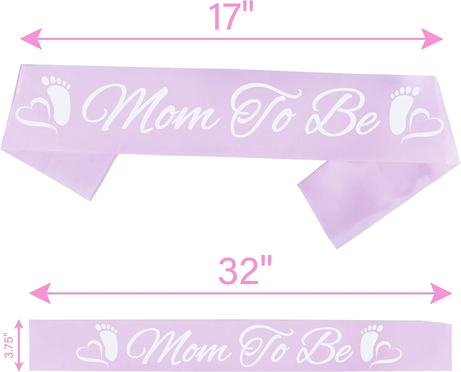 Baby Shower Decoration for Mom to Be and Dad to Be, Pink Flowers Style Tiara + White & Pink Sash + White & Pink "Dad to Be" Pin, Maternity Christmas Gift for Her Nd Him Apparel & Accessories > Clothing Accessories > Sashes VeryMerryMakering   