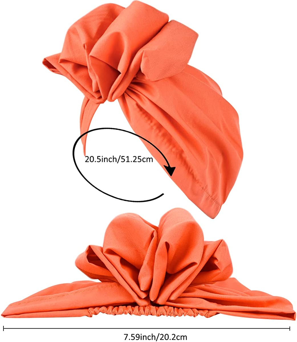 Women Turbans and Head Wraps,Skull-Caps,African Turban Flower Knot Pre-Tied Bonnet Beanie Cap for Women Apparel & Accessories > Clothing Accessories > Headwear DANMY   