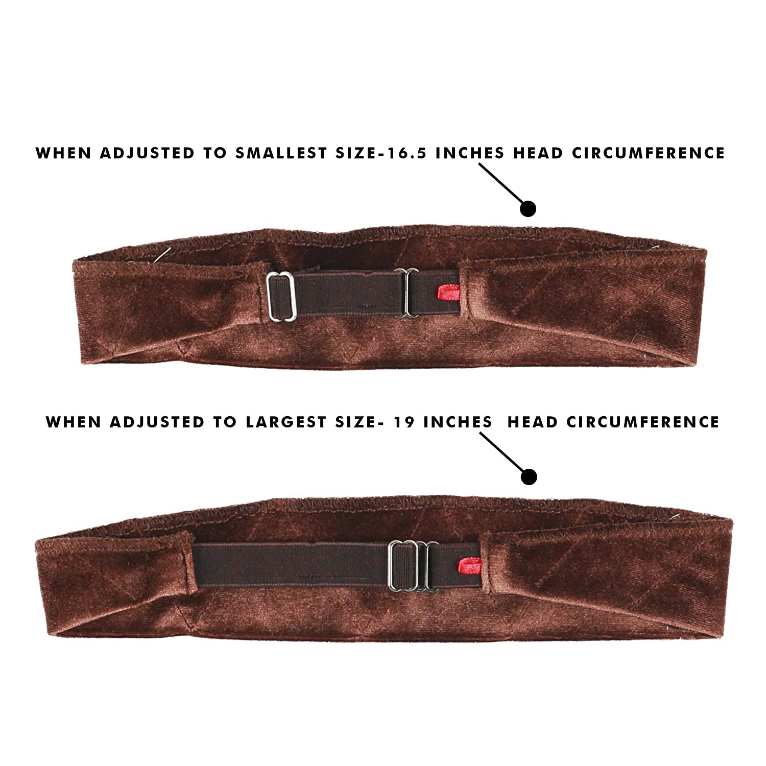 Madison Headwear Wig Grip Headbands for Women- Adjustable to Custom Fit Your Head - Velvet Comfort - Wig Bands No Slip Breathable Lightweight Material for All Day Wear! Keep Wig Comfortably Secured Apparel & Accessories > Clothing Accessories > Headwear Madison Headwear   