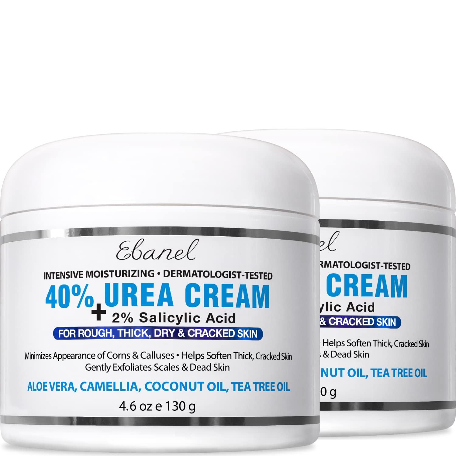 Urea Cream 40% plus Salicylic Acid 4.6 Oz, Callus Remover Hand Cream Foot Cream for Dry Cracked Feet, Hands, Heels, Elbows, Nails, Knees, Intensive Moisturizes & Softens Skin, Exfoliates Dead Skin Health & Beauty > Personal Care > Foot Care Ebanel Laboratories, Inc. 4.6 Ounce (Pack of 2)  