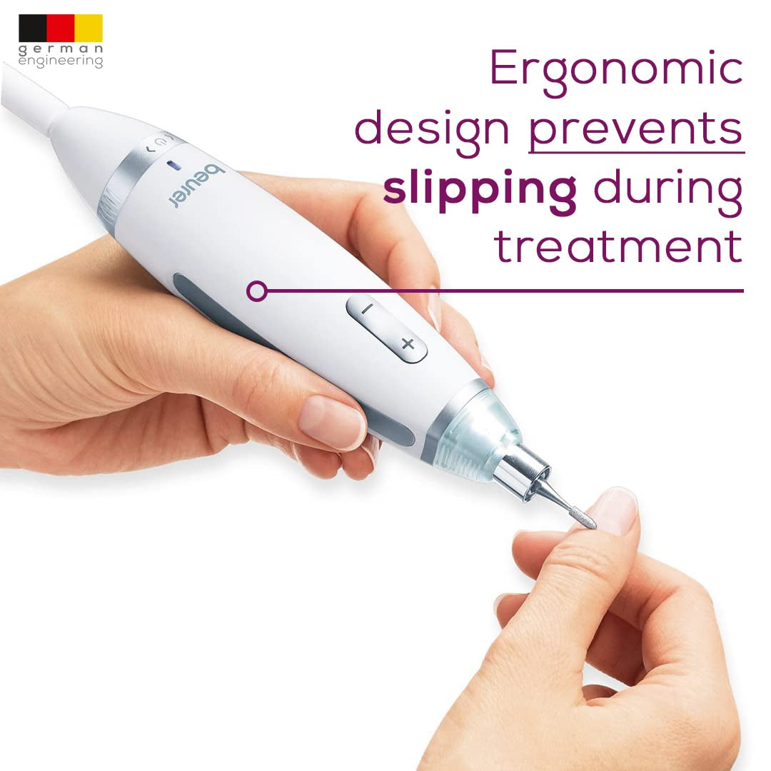 Beurer MP62 Professional Nail Drill Kit, Portable Electric File Machine with 10 Attachments & 10 Sanding Bands, Efile Dremel for Acrylic Gel Manicure and Pedicure, LED Light, with Storage Case Health & Beauty > Personal Care > Foot Care Beurer   