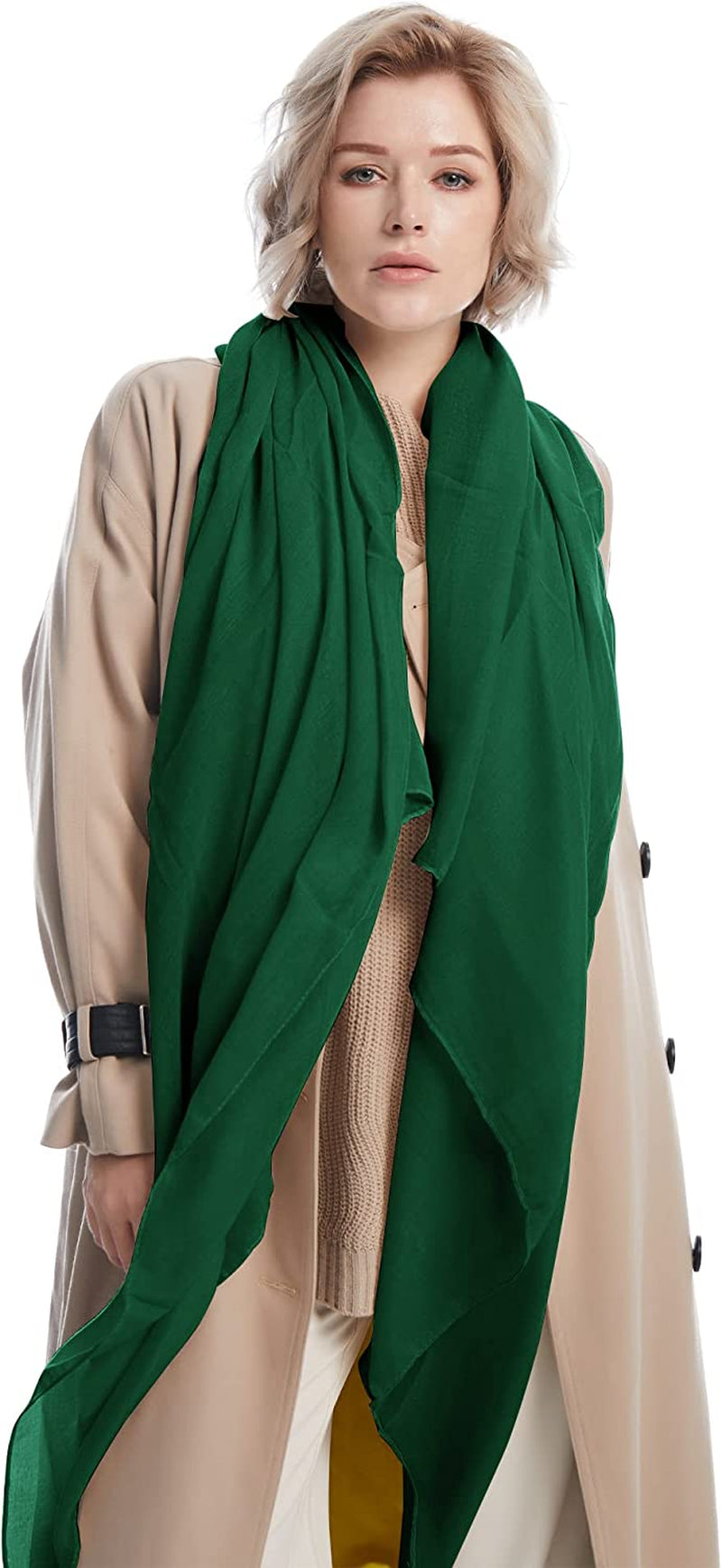 Missshorthair Womens Solid Color Scarfs Long Lightweight Scarf for Women Large Sheer Wrap Shawl Apparel & Accessories > Clothing Accessories > Scarves & Shawls MissShorthair 4 Jasper  