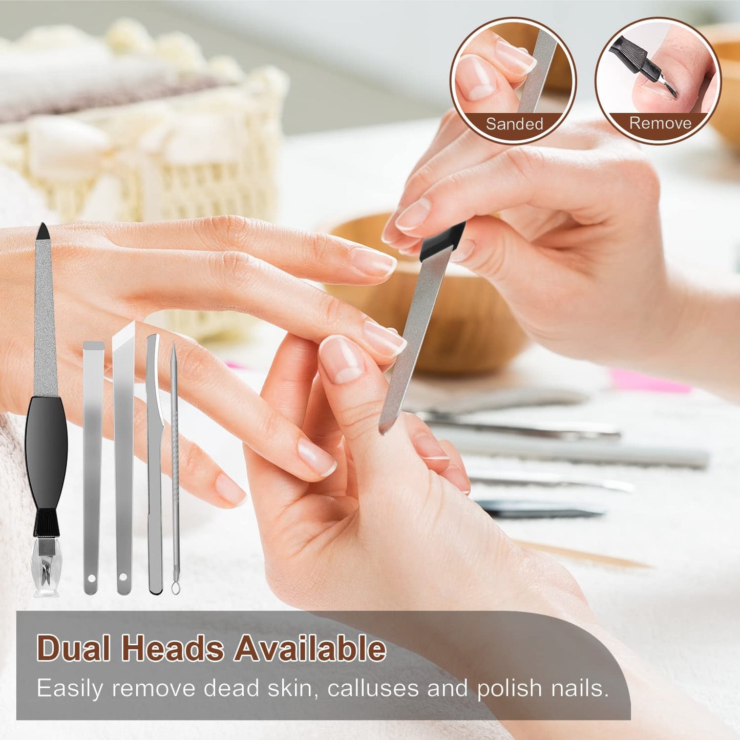 Professional Pedicure Kit, Rosmax 30 in 1 Pedicure Tools Stainless Steel Washable Foot Care Kit Dead Skin Remover Foot Spa Set at Home Health & Beauty > Personal Care > Foot Care Rosmax Life   