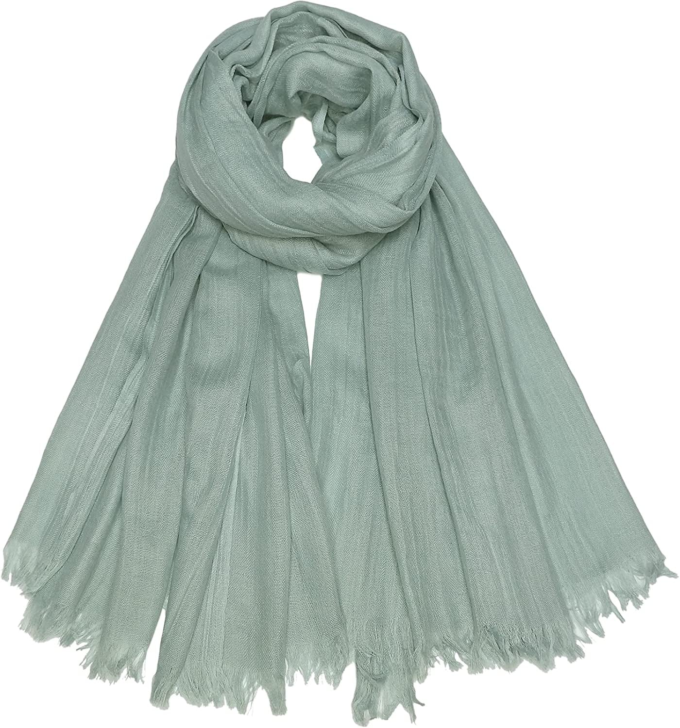 Women Summer Scarfs Lightweight Large Long Gauze Shawl Linen Beach Wrap Plain 75”×43” Apparel & Accessories > Clothing Accessories > Scarves & Shawls Gragengs Mint Green  